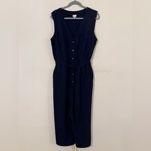 A New Day Blue Sleeveless V-Neck Pants Romper